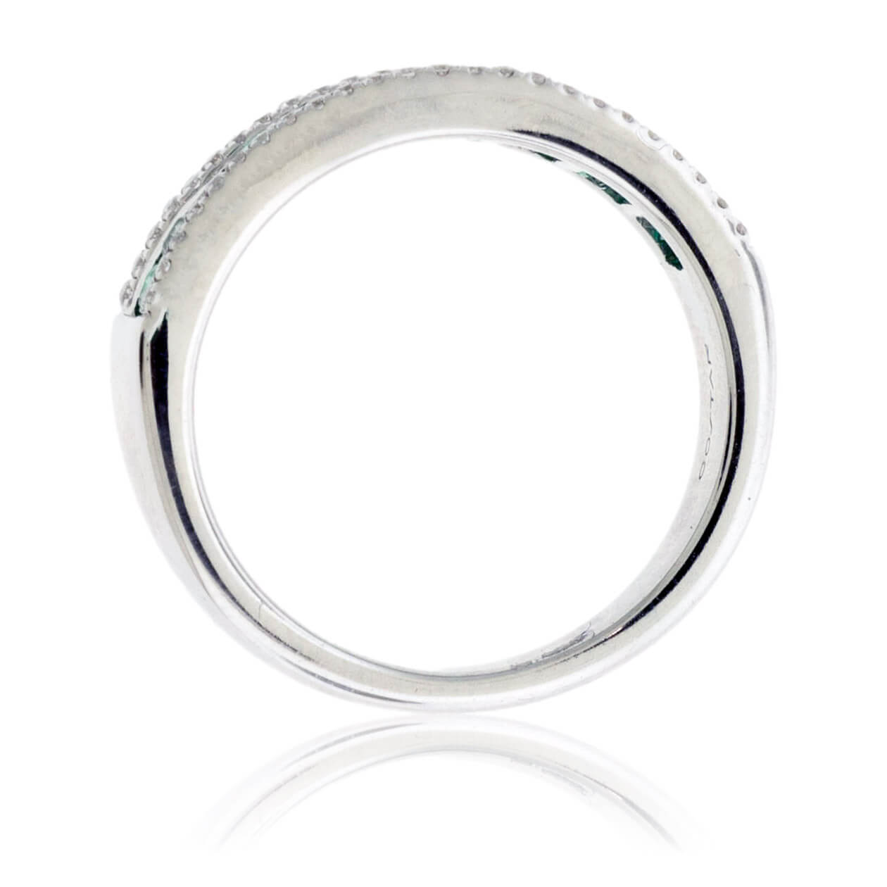 Green Emerald & Diamond Lined Band - Park City Jewelers