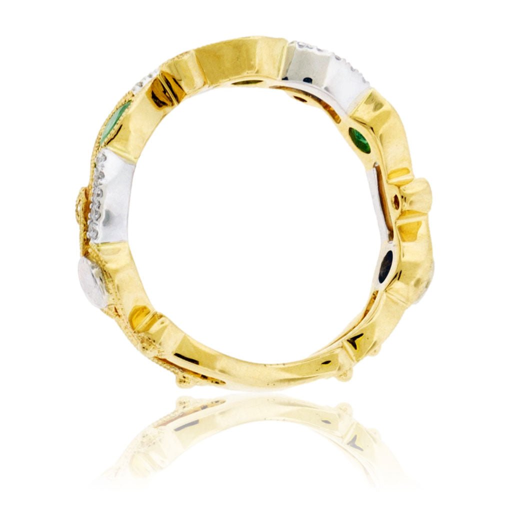 Green Emerald & Diamond Ring - Park City Jewelers