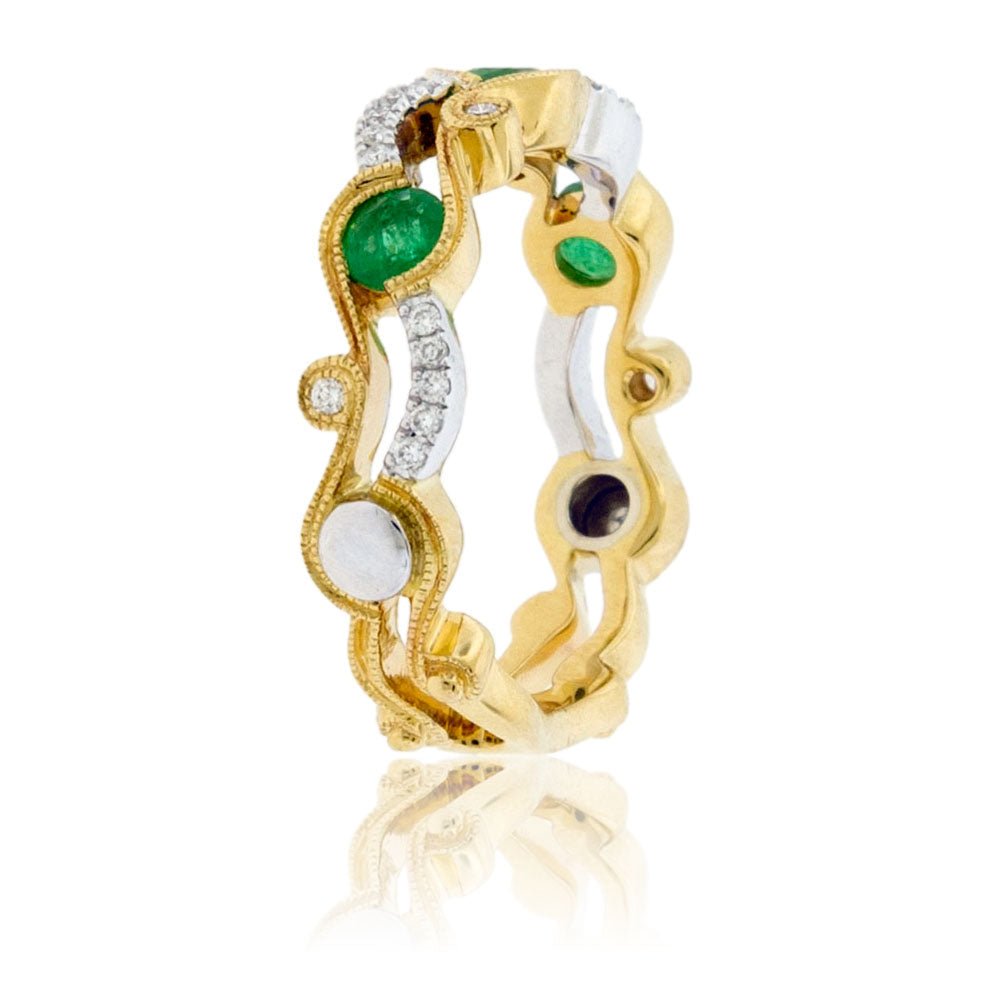 Green Emerald & Diamond Ring - Park City Jewelers