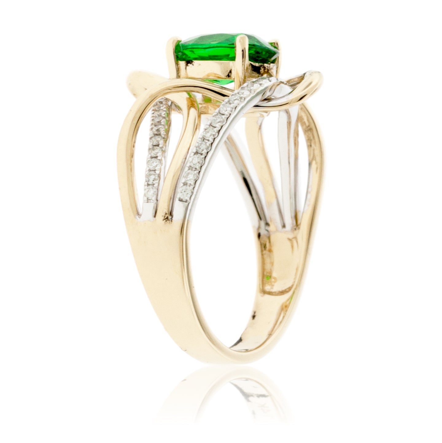 Green Tsavorite Garnet and Diamond Accented Ring - Park City Jewelers