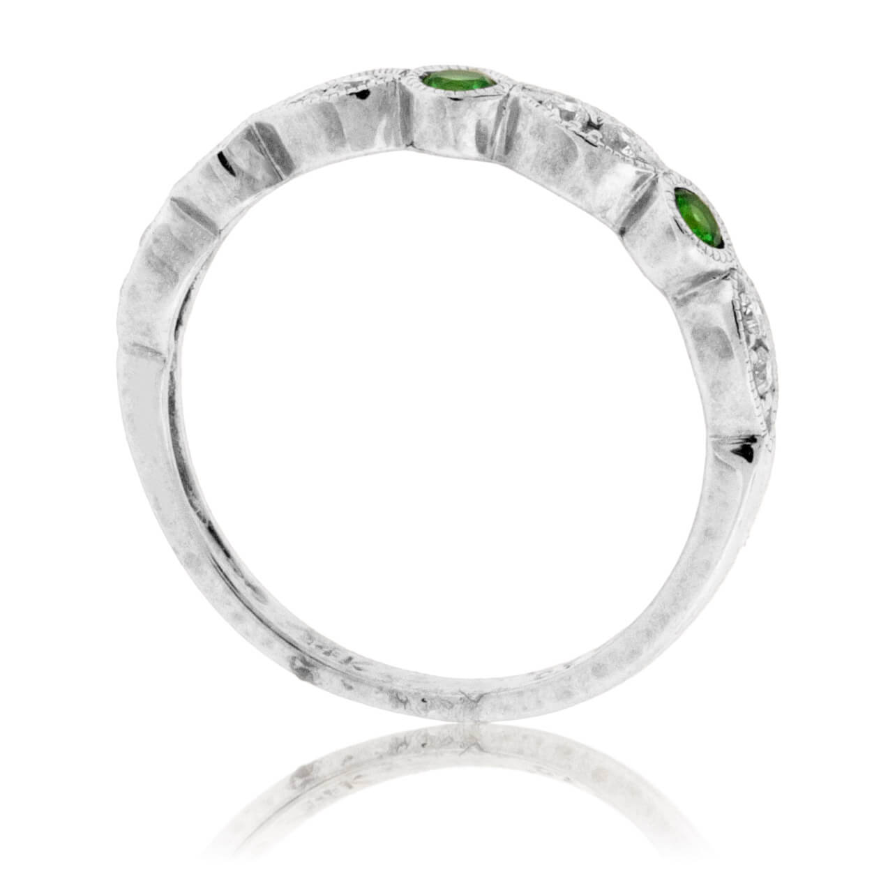 Green Tsavorite Garnet & Diamond Stackable Ring - Park City Jewelers