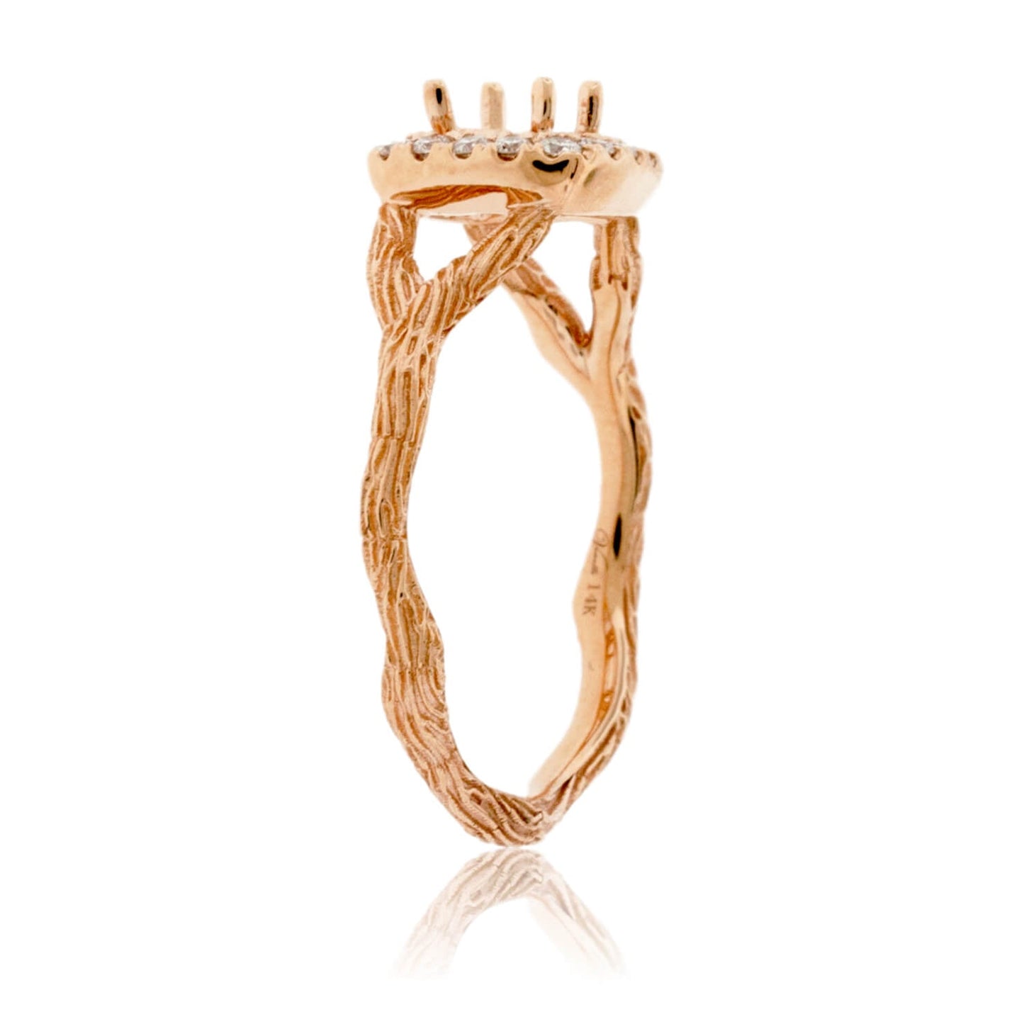 Halo Textured Style Semi Mount Diamond Ring - Park City Jewelers