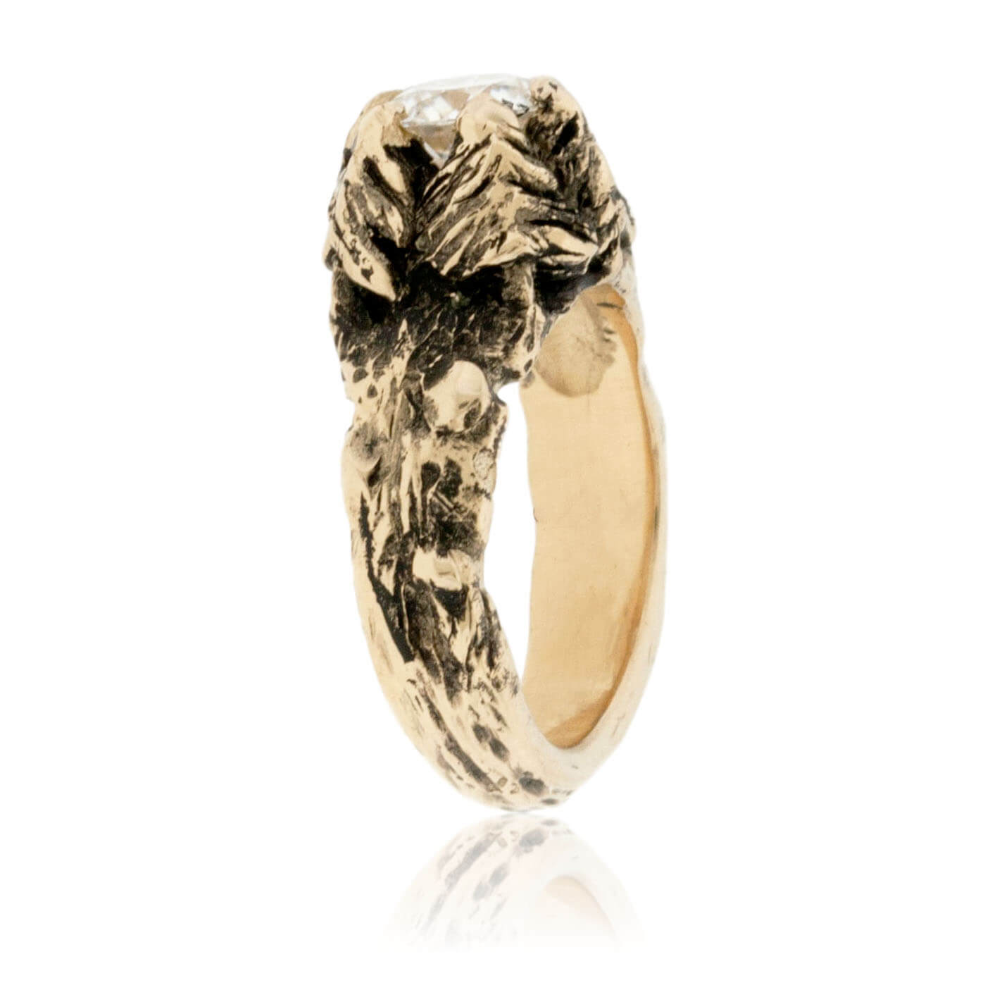 Hand Carved Mountain & Tree Inspired Engagement Ring - Park City Jewelers