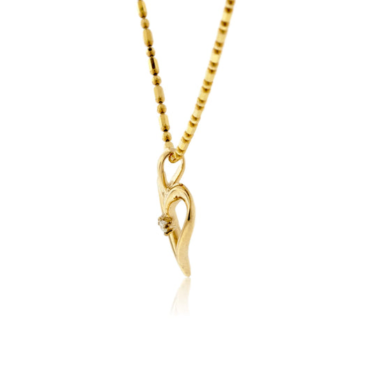 Heart Outline Pendant with Diamond Center - Park City Jewelers