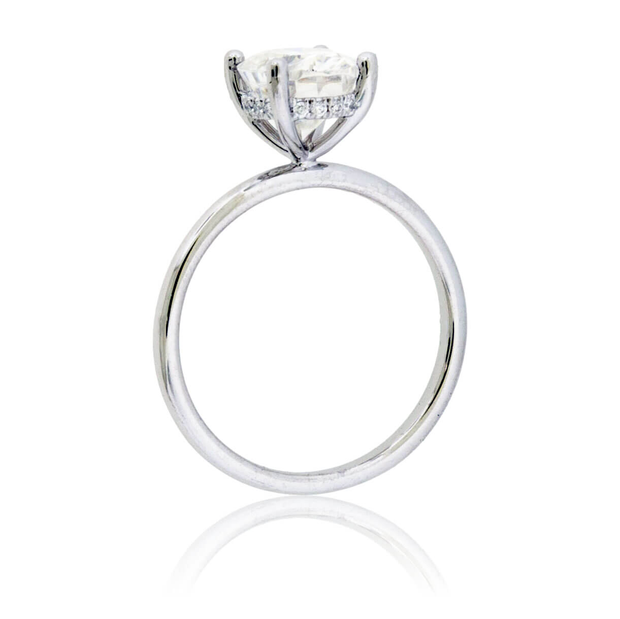 Hidden Diamond Halo & Moissanite Center Stone Engagement Ring - Park City Jewelers