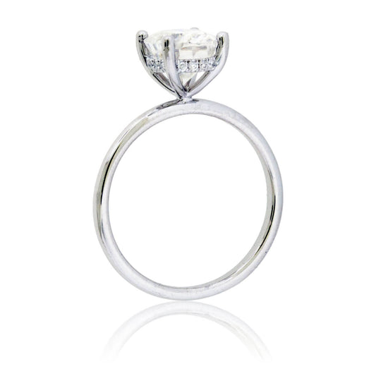 Hidden Diamond Halo & Moissanite Center Stone Engagement Ring - Park City Jewelers