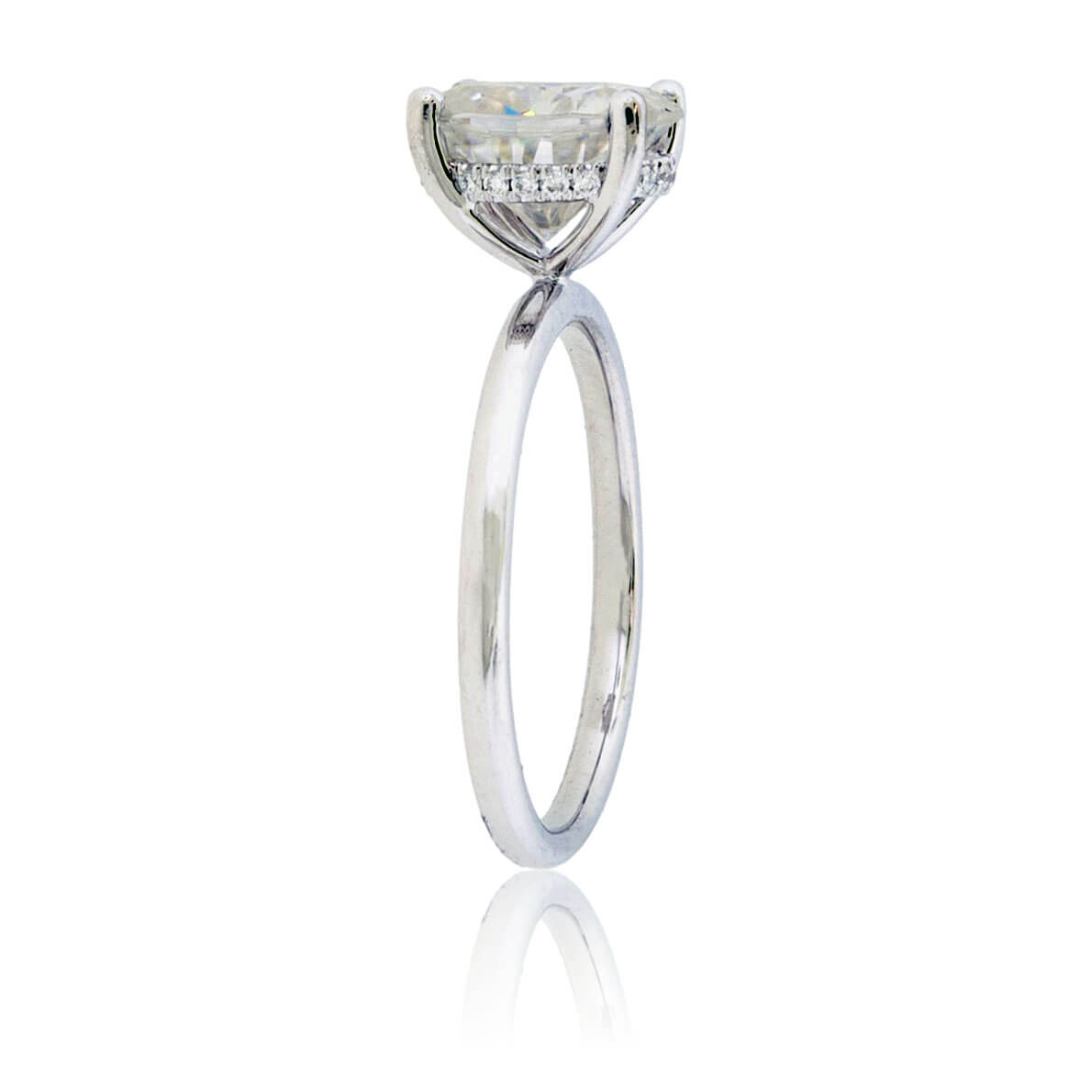 Hidden Diamond Halo & Moissanite Center Stone Engagement Ring - Park City Jewelers