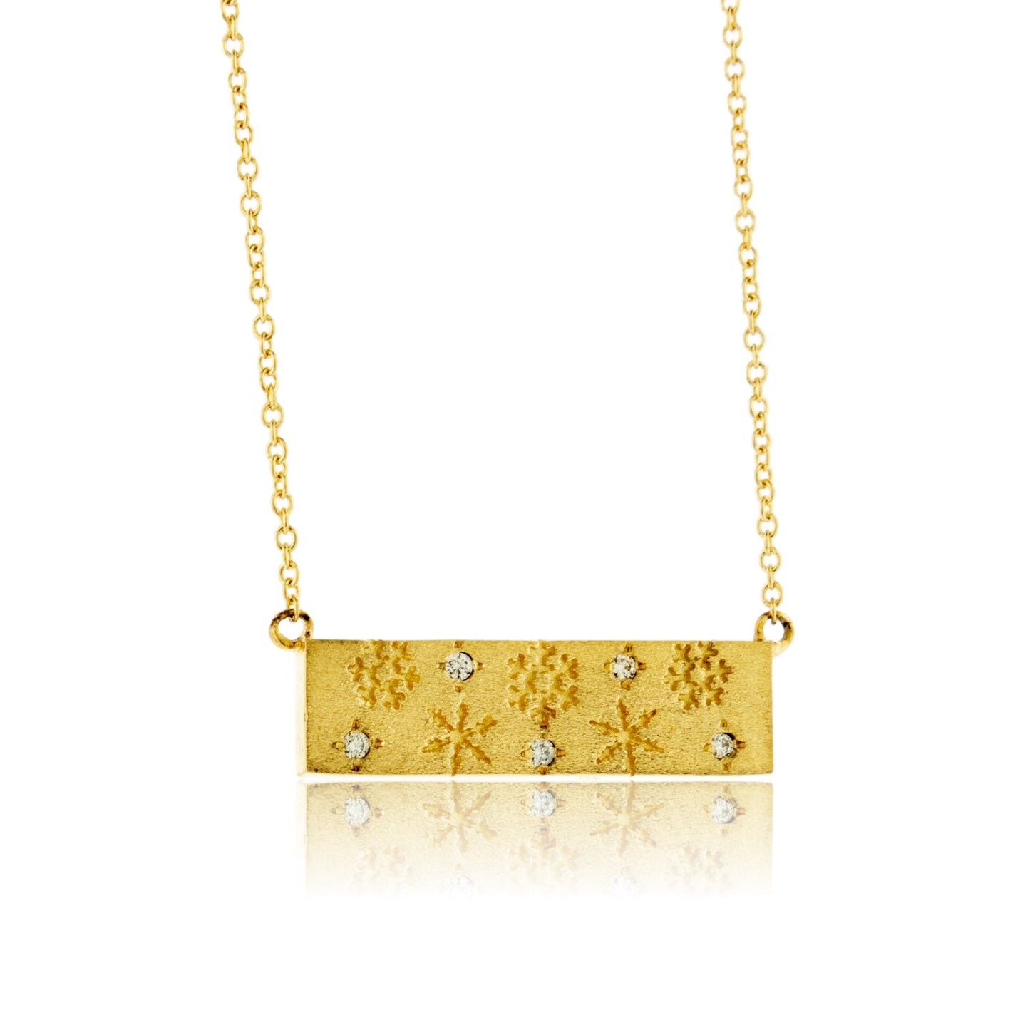 Horizontal Diamond Flurry Snowflake Bar Necklace - Park City Jewelers