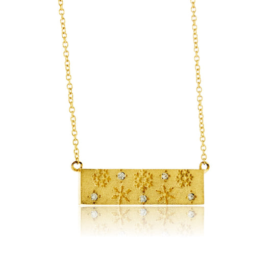 Horizontal Diamond Flurry Snowflake Bar Necklace - Park City Jewelers