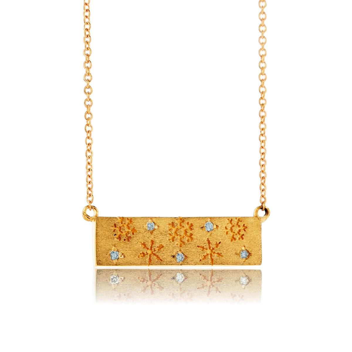 Horizontal Diamond Flurry Snowflake Bar Necklace - Park City Jewelers