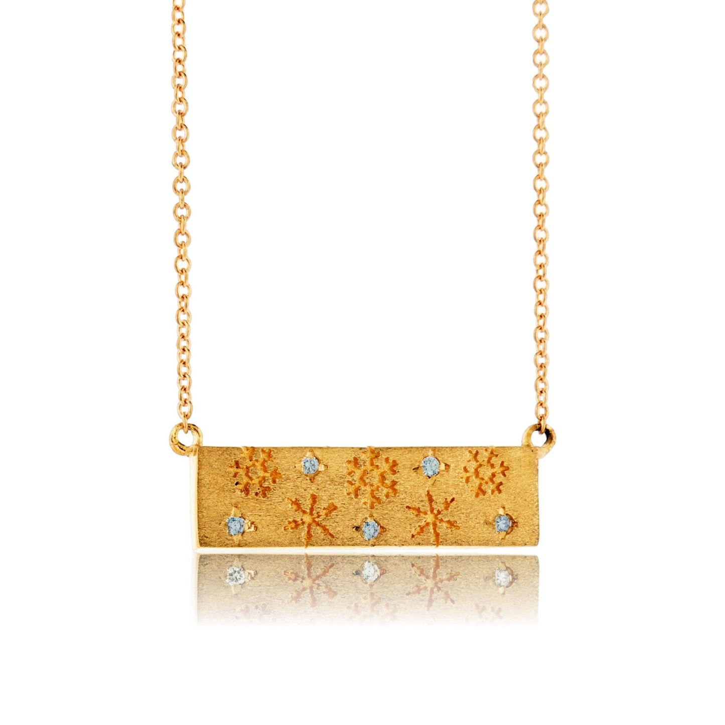 Horizontal Diamond Flurry Snowflake Bar Necklace - Park City Jewelers