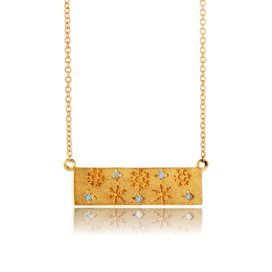 Horizontal Diamond Flurry Snowflake Bar Necklace - Park City Jewelers
