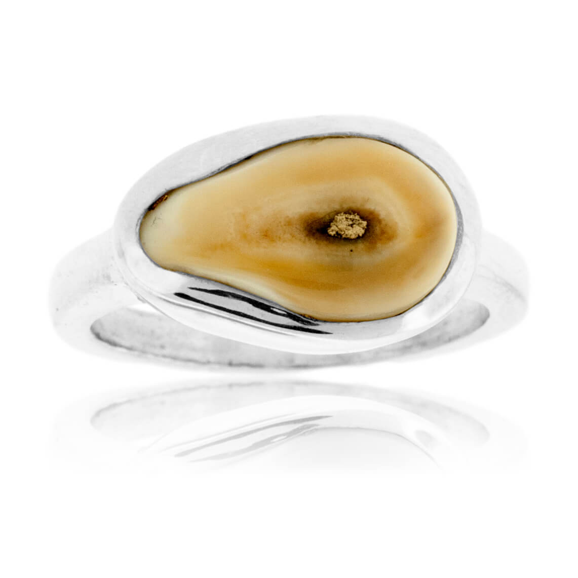 Horizontal Simple Elk Ivory Ring - Park City Jewelers