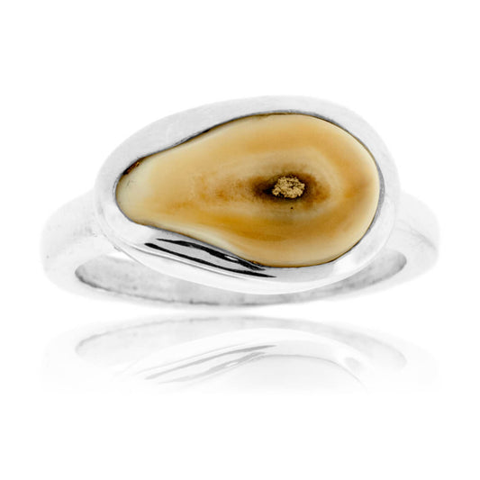 Horizontal Simple Elk Ivory Ring - Park City Jewelers