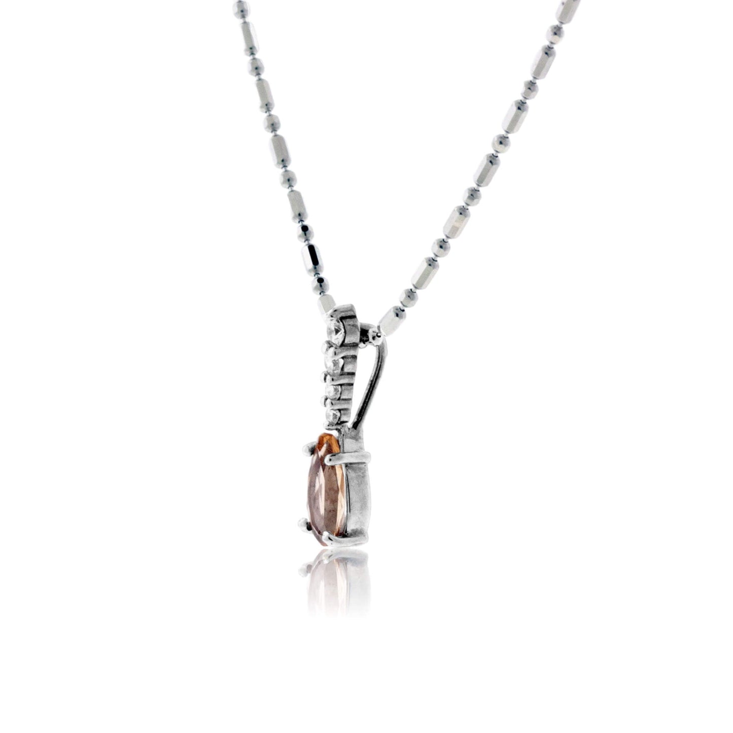 Imperial Topaz & Diamond Drop Pendant - Park City Jewelers