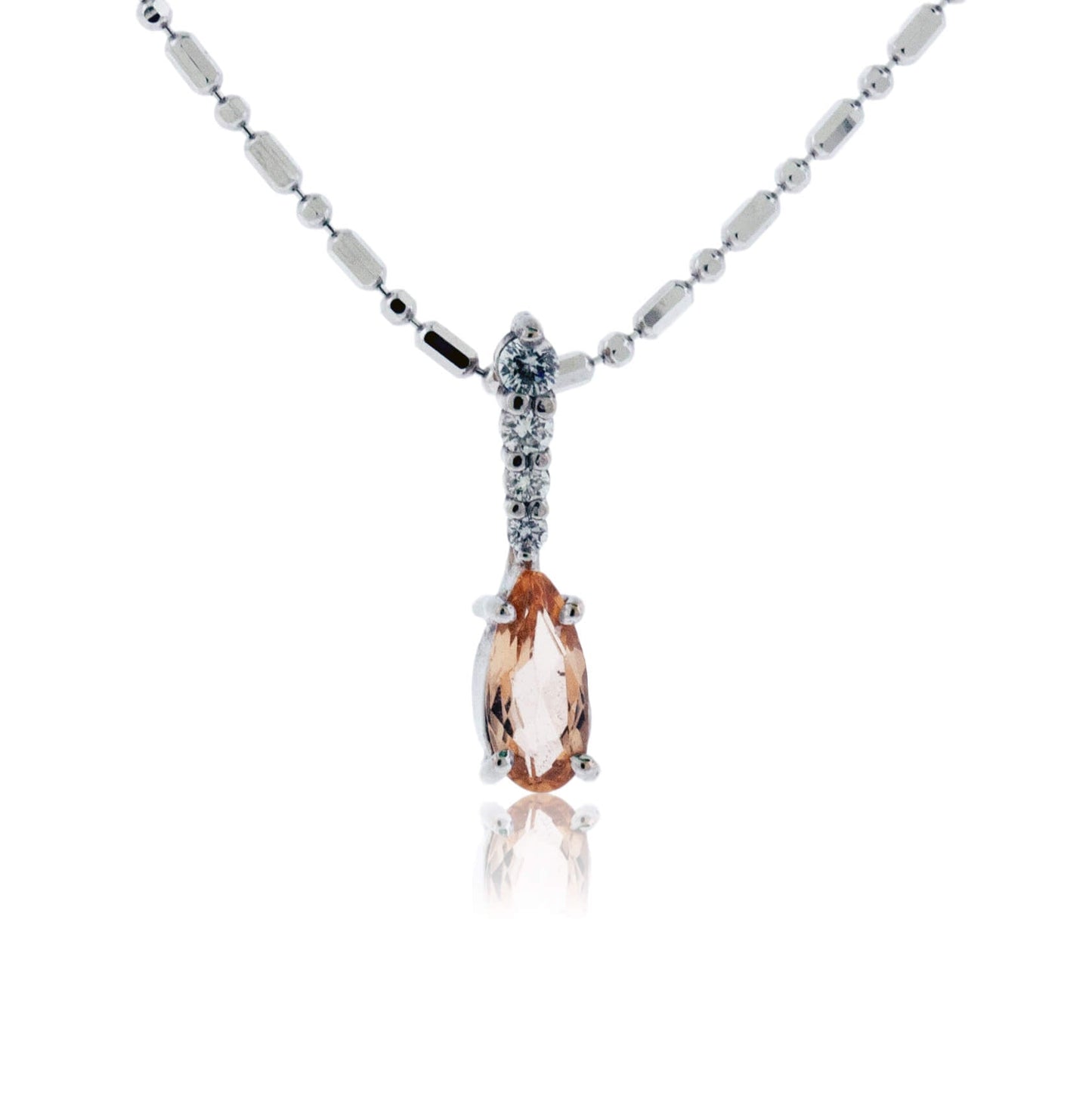 Imperial Topaz & Diamond Drop Pendant - Park City Jewelers