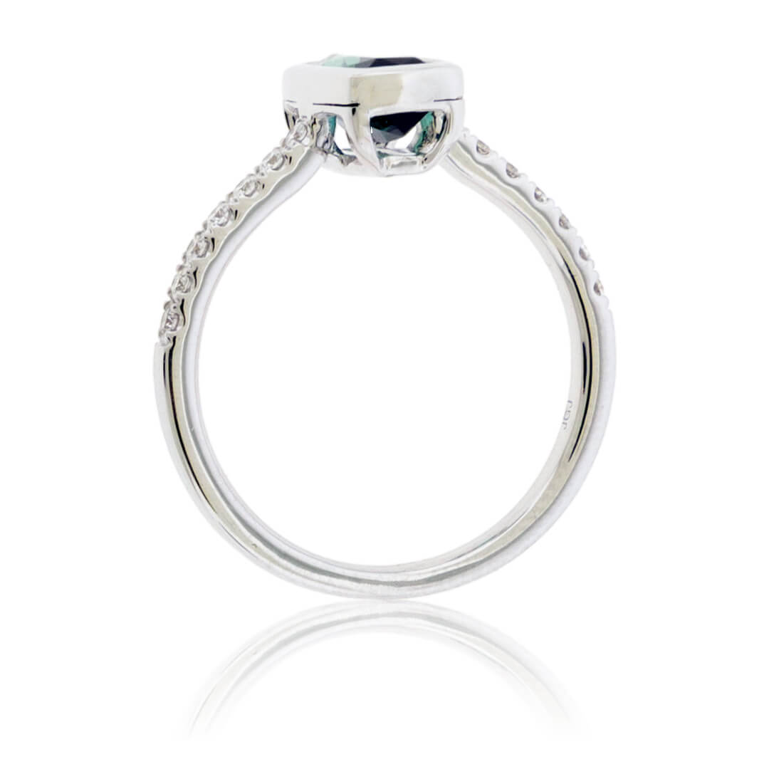 Indicolite Blue Green Tourmaline & Diamond Ring - Park City Jewelers