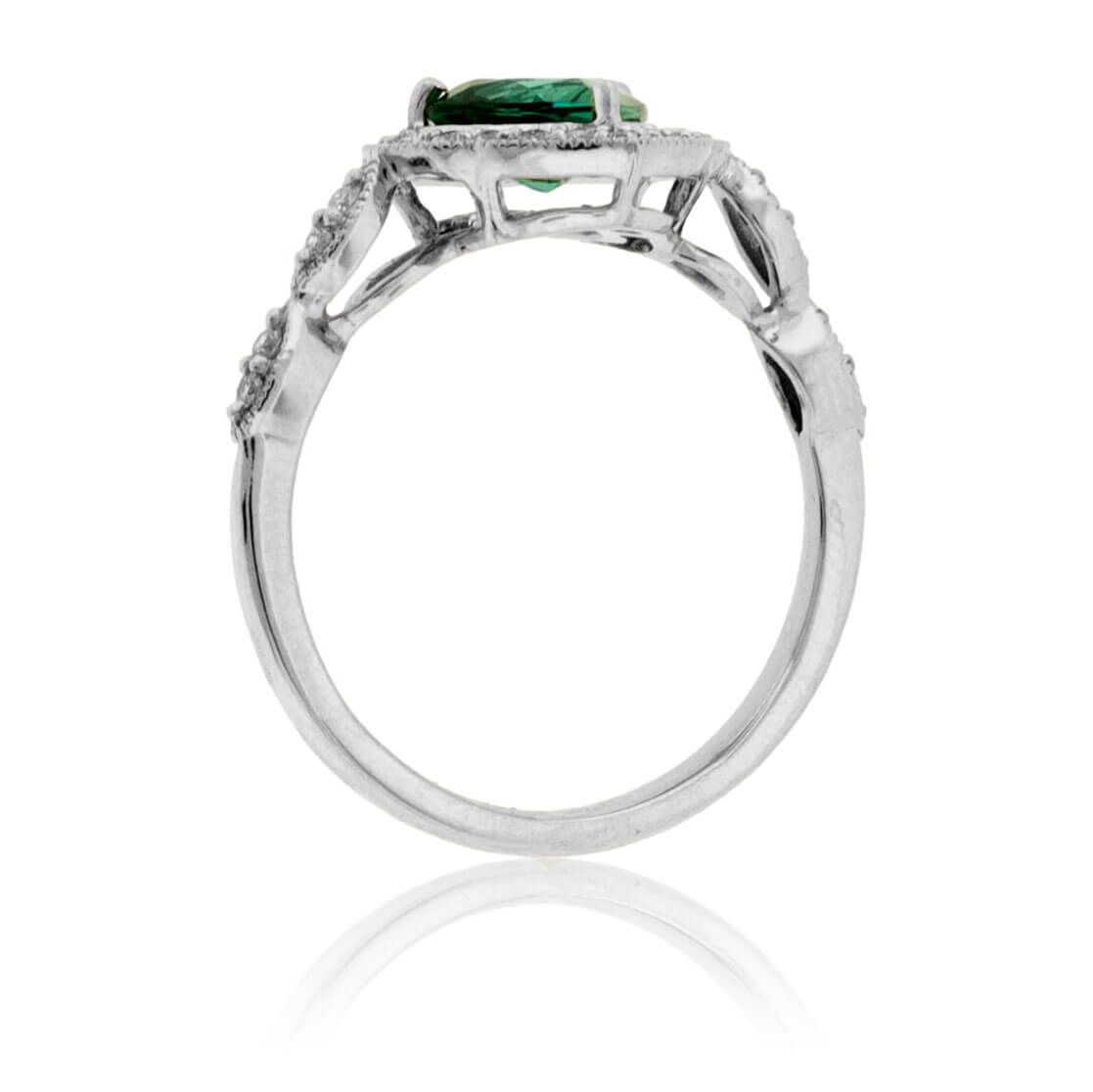 Indicolite Blue Green Tourmaline & Diamond Ring - Park City Jewelers