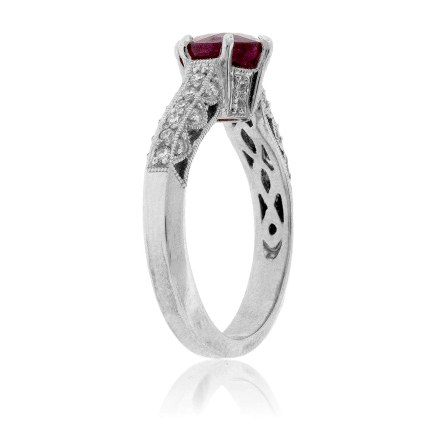 Intricate Glass-Filled Ruby and Diamond Ring - Park City Jewelers