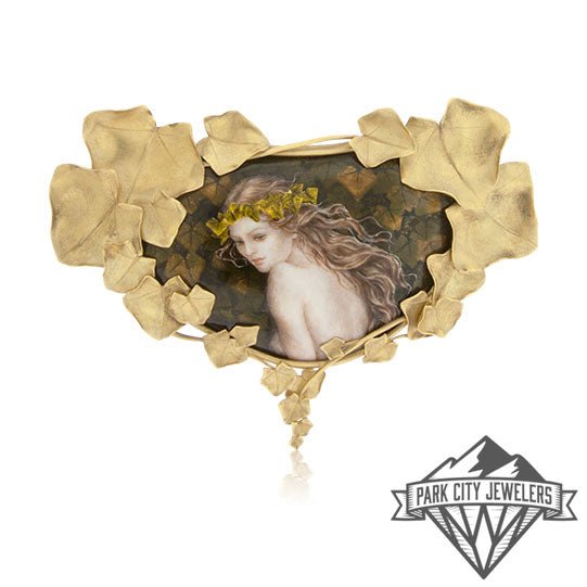 Ivy with Woman in the Leaves Interchangeable Enamel Necklace - Park City Jewelers