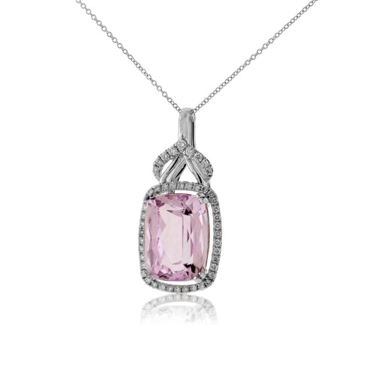 Kunzite Center and Diamond Accented Pendant - Park City Jewelers