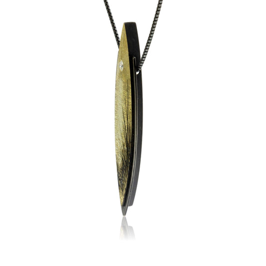 Lakeshore Style Mountain Inspired Silver and Gold Pendant - Park City Jewelers