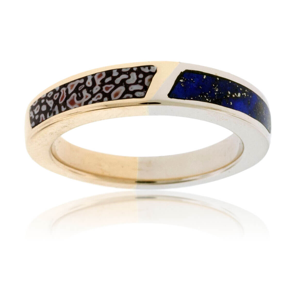 Lapis and Dinosaur Bone Inlay Ring - Park City Jewelers