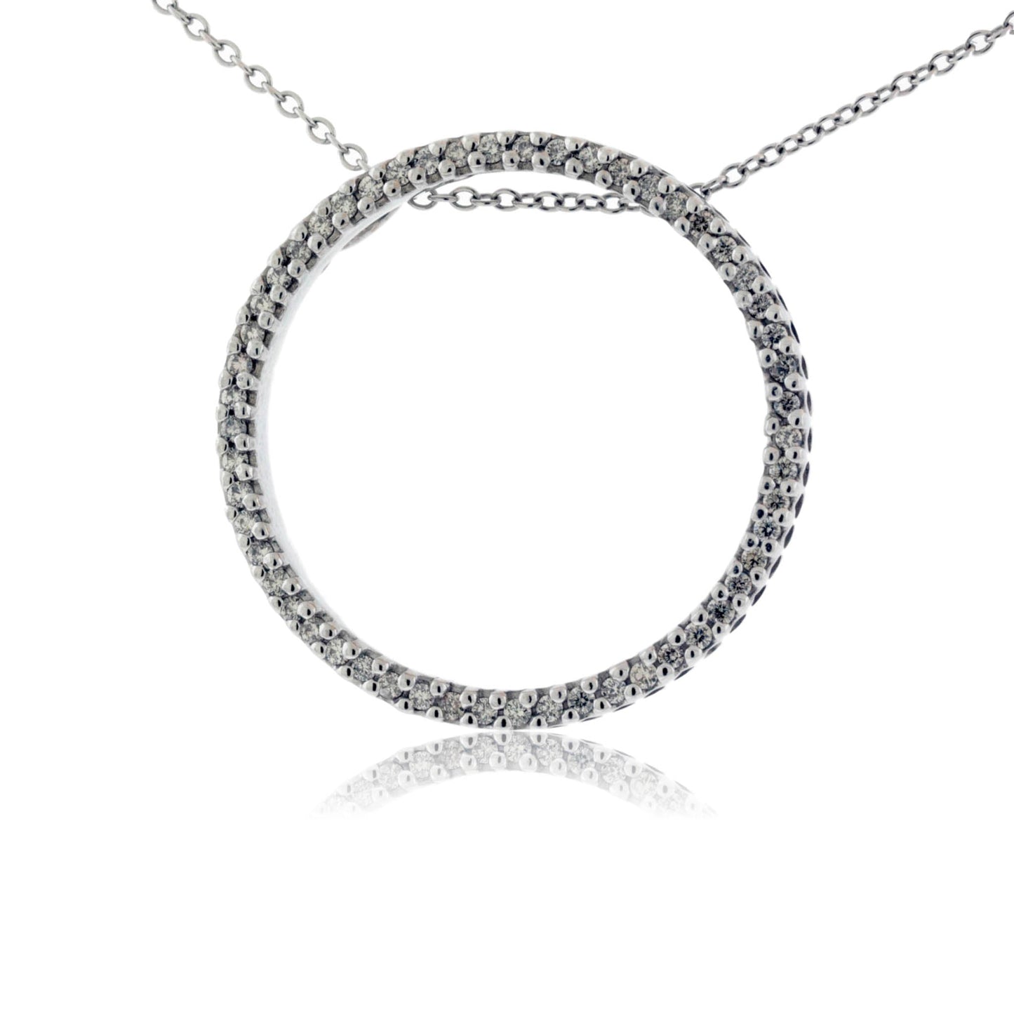 Large Single Row Diamond Circle Pendant - Park City Jewelers