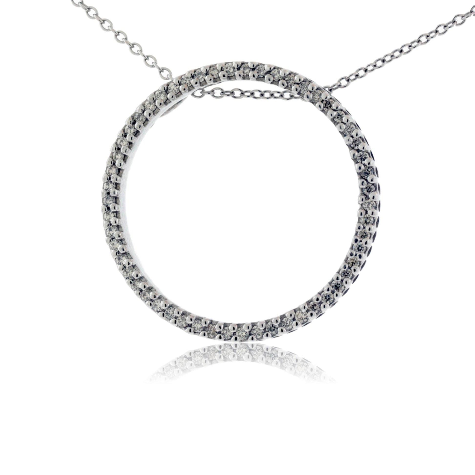 Large Single Row Diamond Circle Pendant - Park City Jewelers