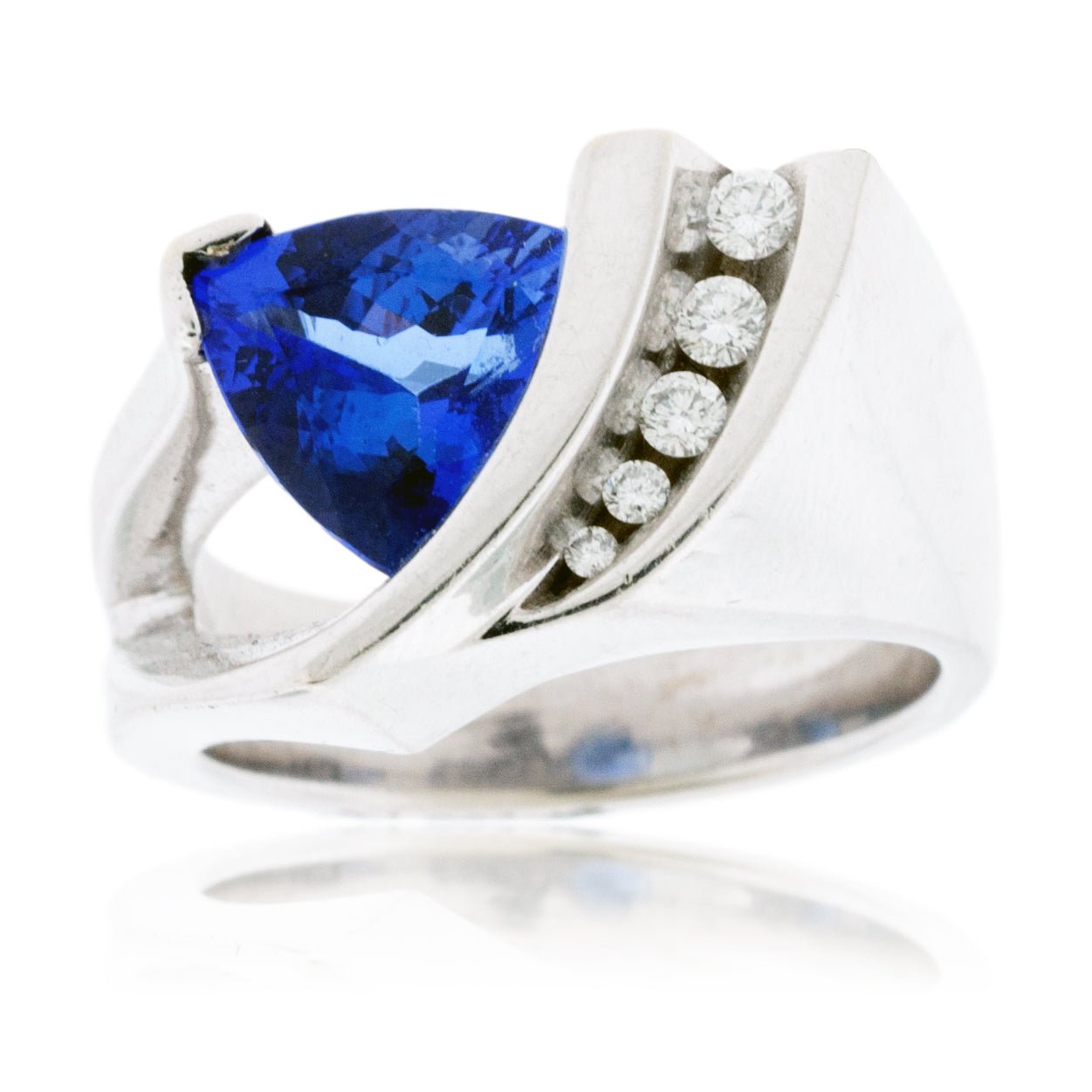 Large Trillion and Five Diamond Ring - Park City Jewelers