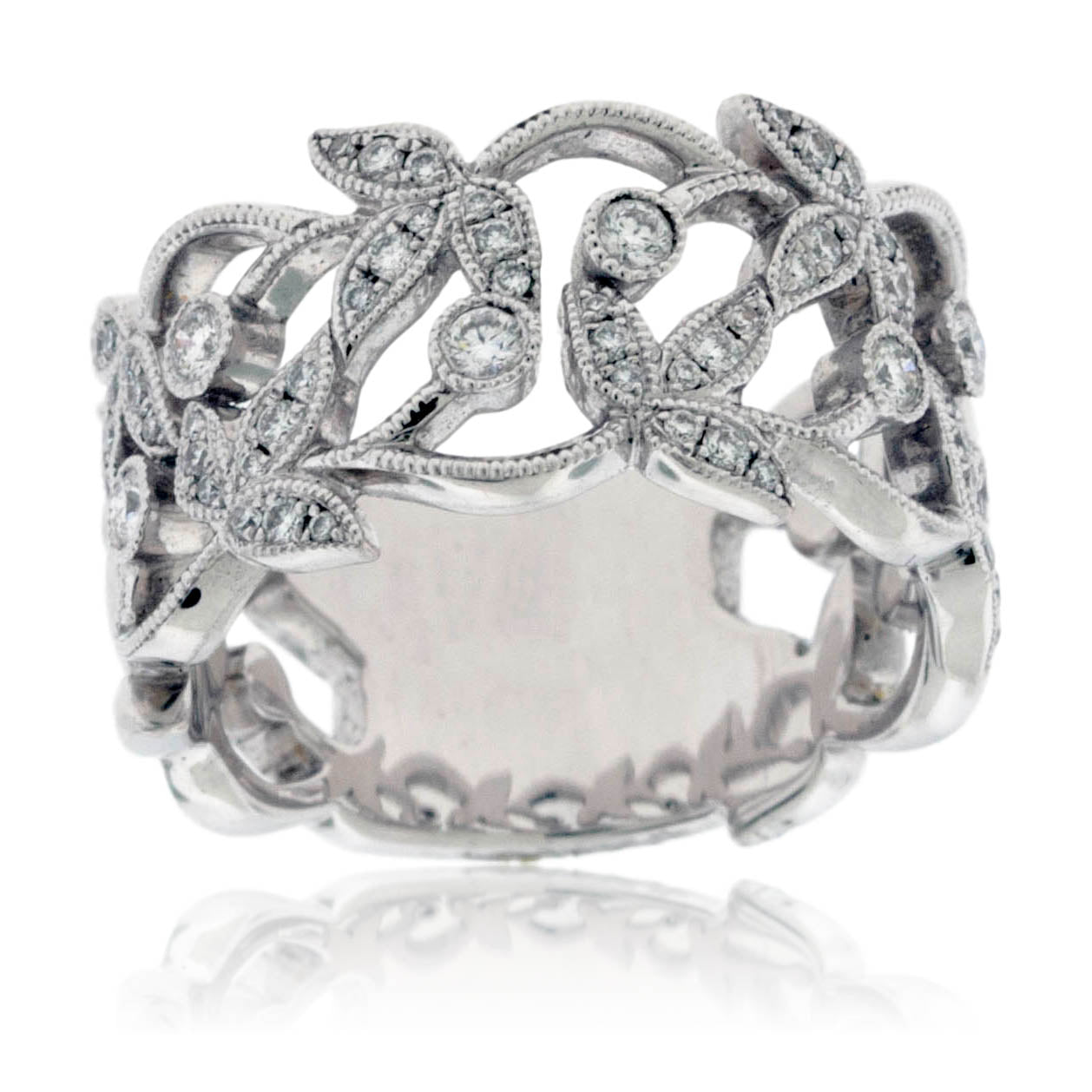Leaf and Vine Diamond Ring - Park City Jewelers