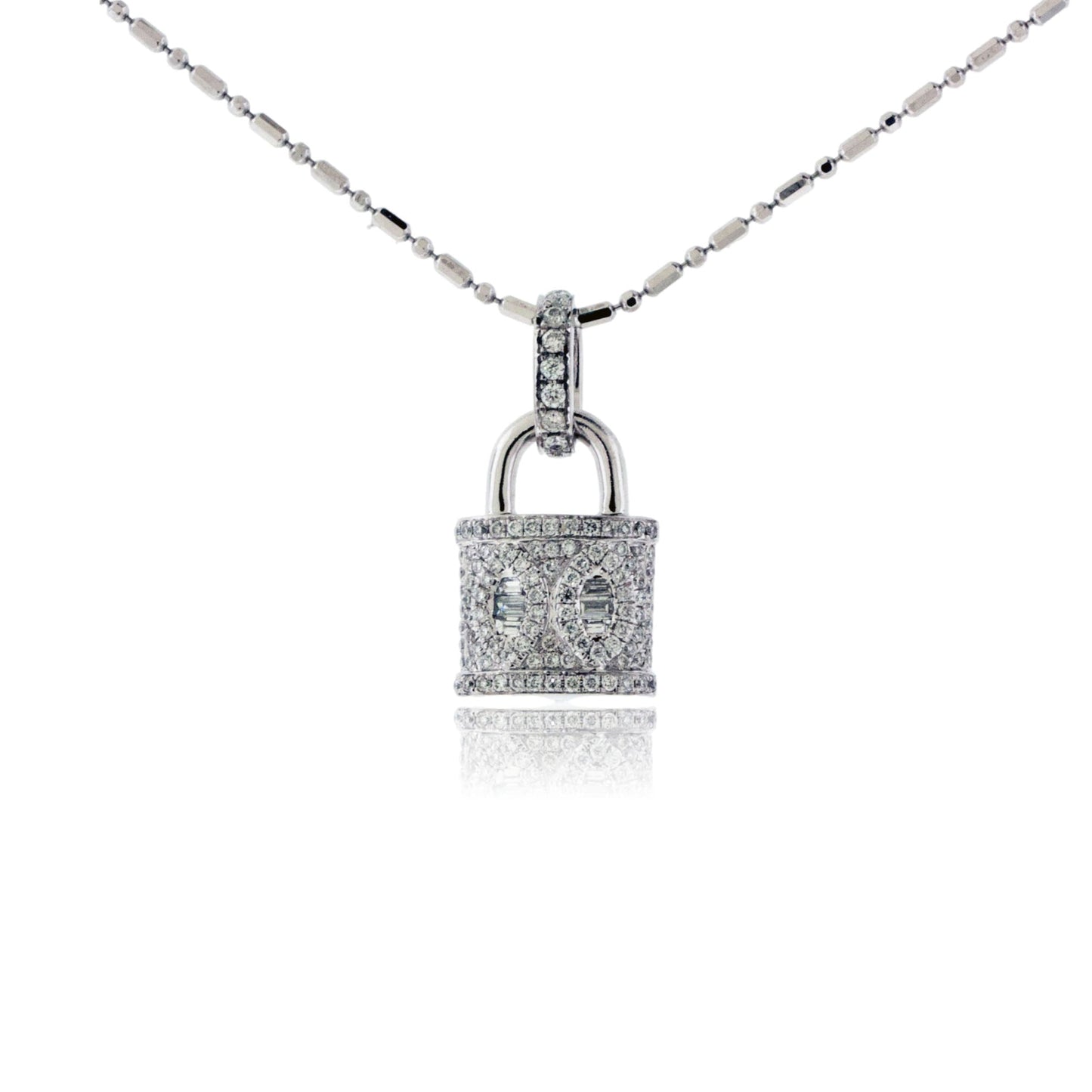 Lock Style Diamond Pendant w/Chain - Park City Jewelers