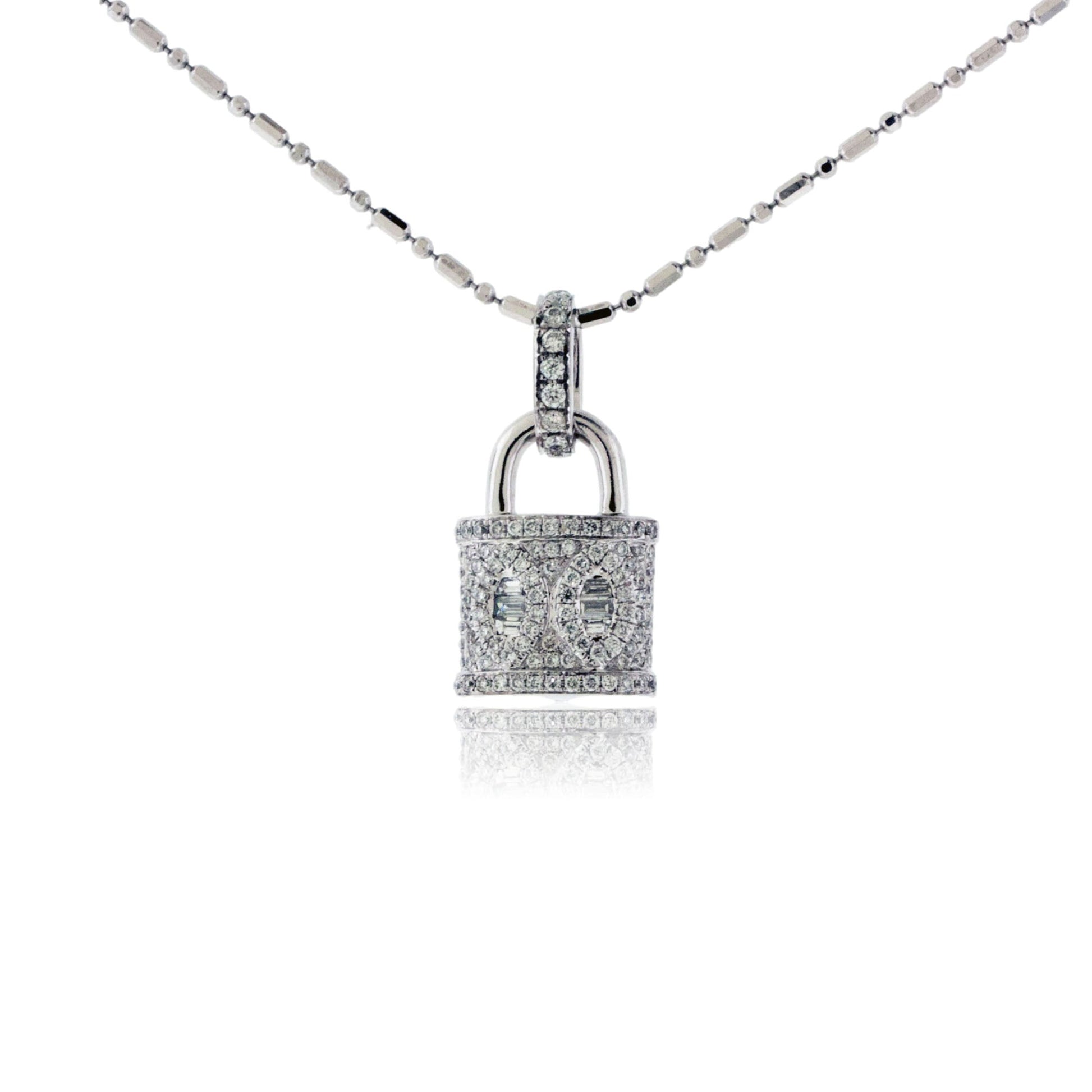 Lock Style Diamond Pendant w/Chain - Park City Jewelers