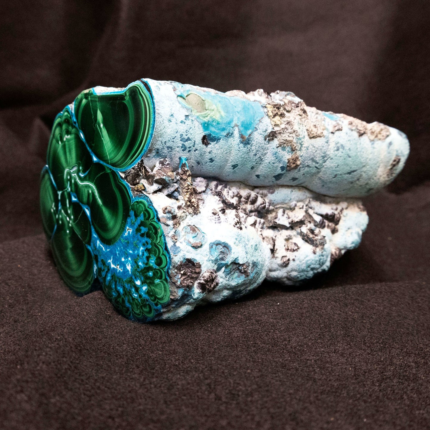 Malachite & Chrysocolla Chunk with Polished End - Park City Jewelers