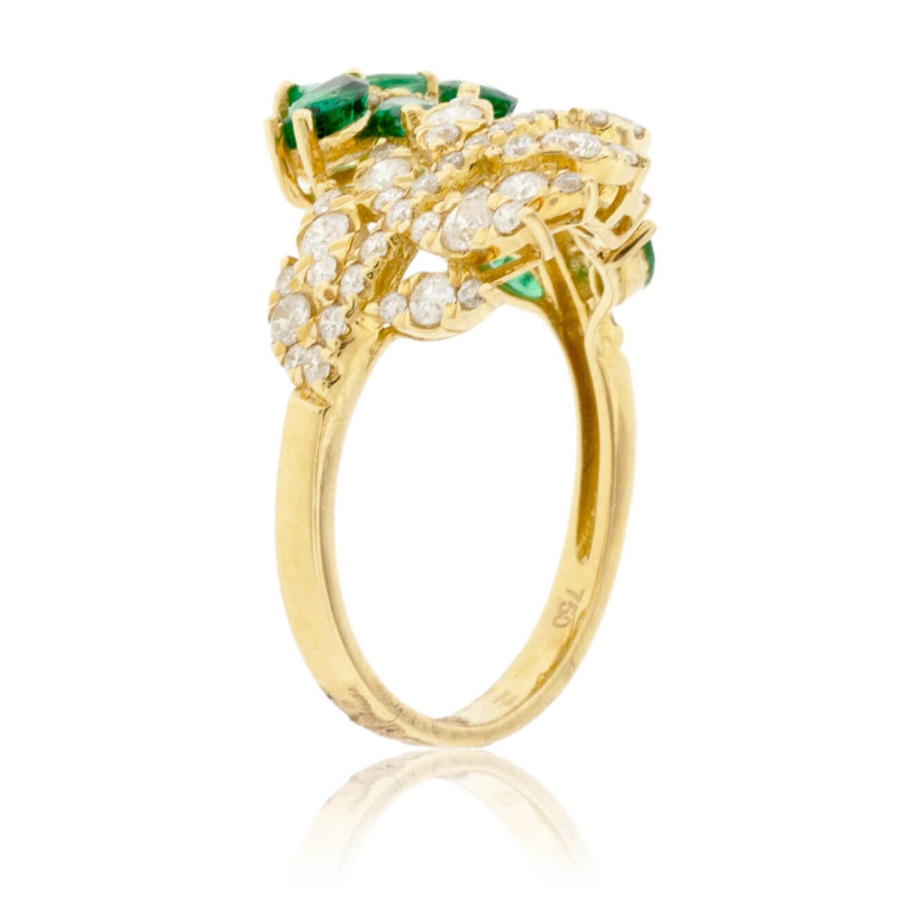 Marquise Cut Emerald & Diamond Fashion Ring - Park City Jewelers