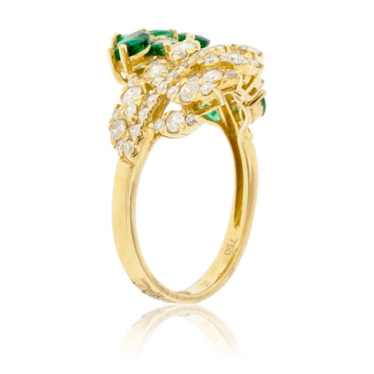 Marquise Cut Emerald & Diamond Fashion Ring - Park City Jewelers