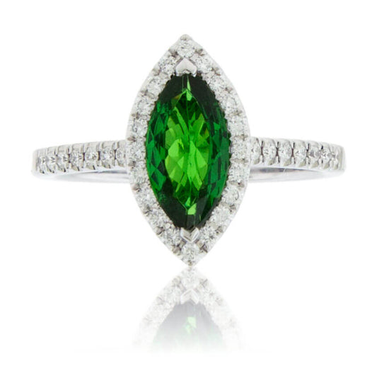 Marquise Tsavorite Garnet & Diamond Ring - Park City Jewelers
