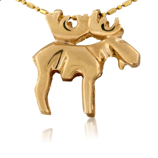 Medium Two Toned Moose Pendant - Park City Jewelers