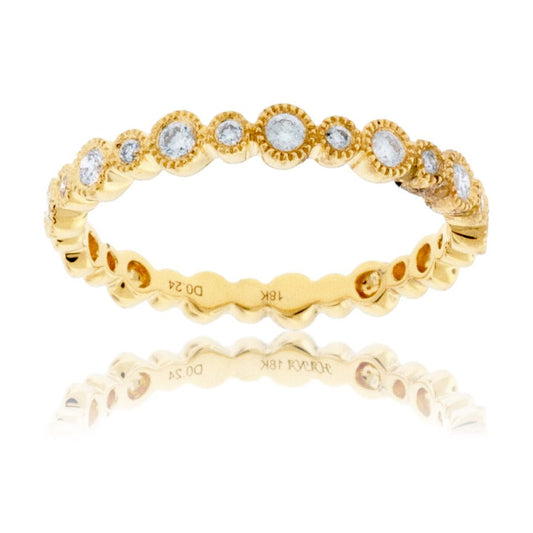 Milgrain Style Bezel Set Stackable Band - Park City Jewelers