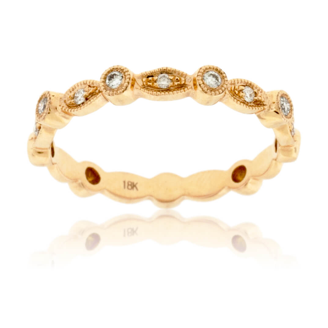 Milgrain Style Bezel Set Stackable Band - Park City Jewelers