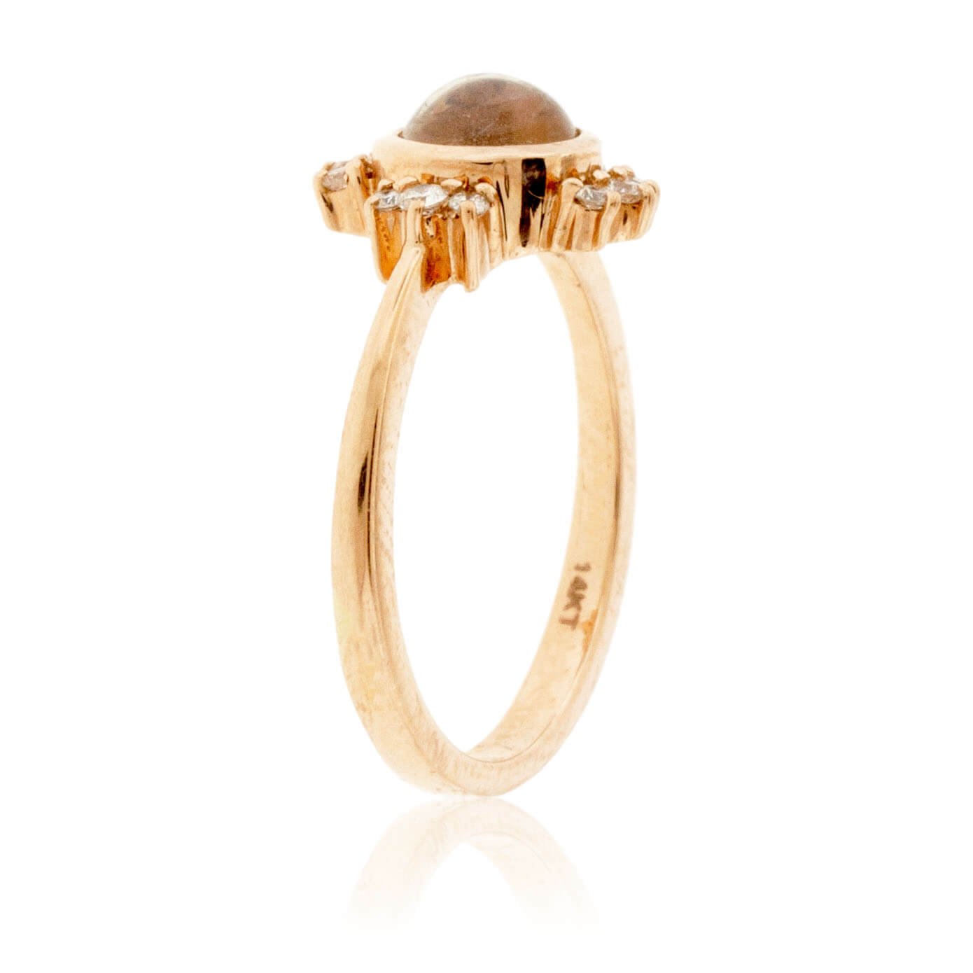 Minimalist Moonstone Cabochon with Diamond Accents - Park City Jewelers