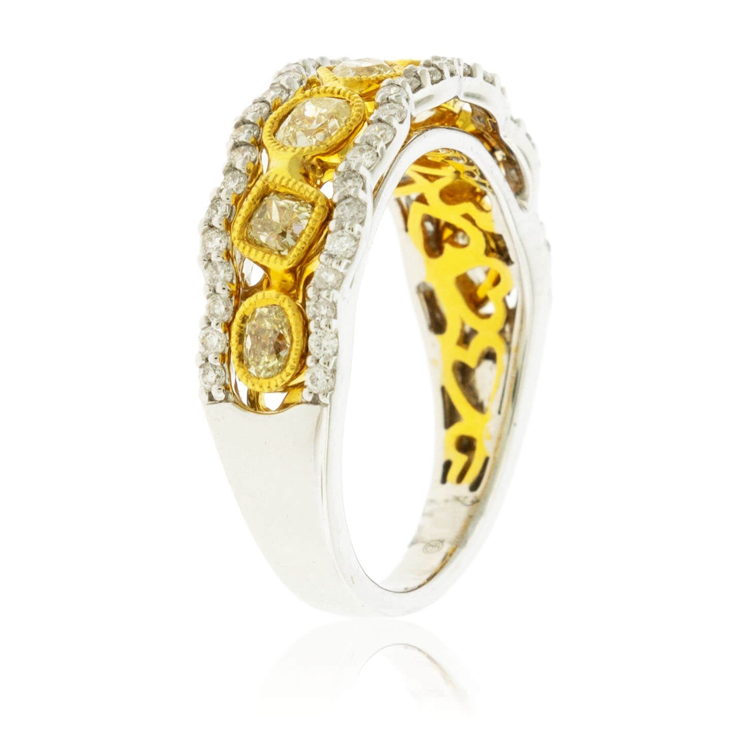 Mixed Cut Yellow Diamonds & Diamond Fashion Ring - Park City Jewelers