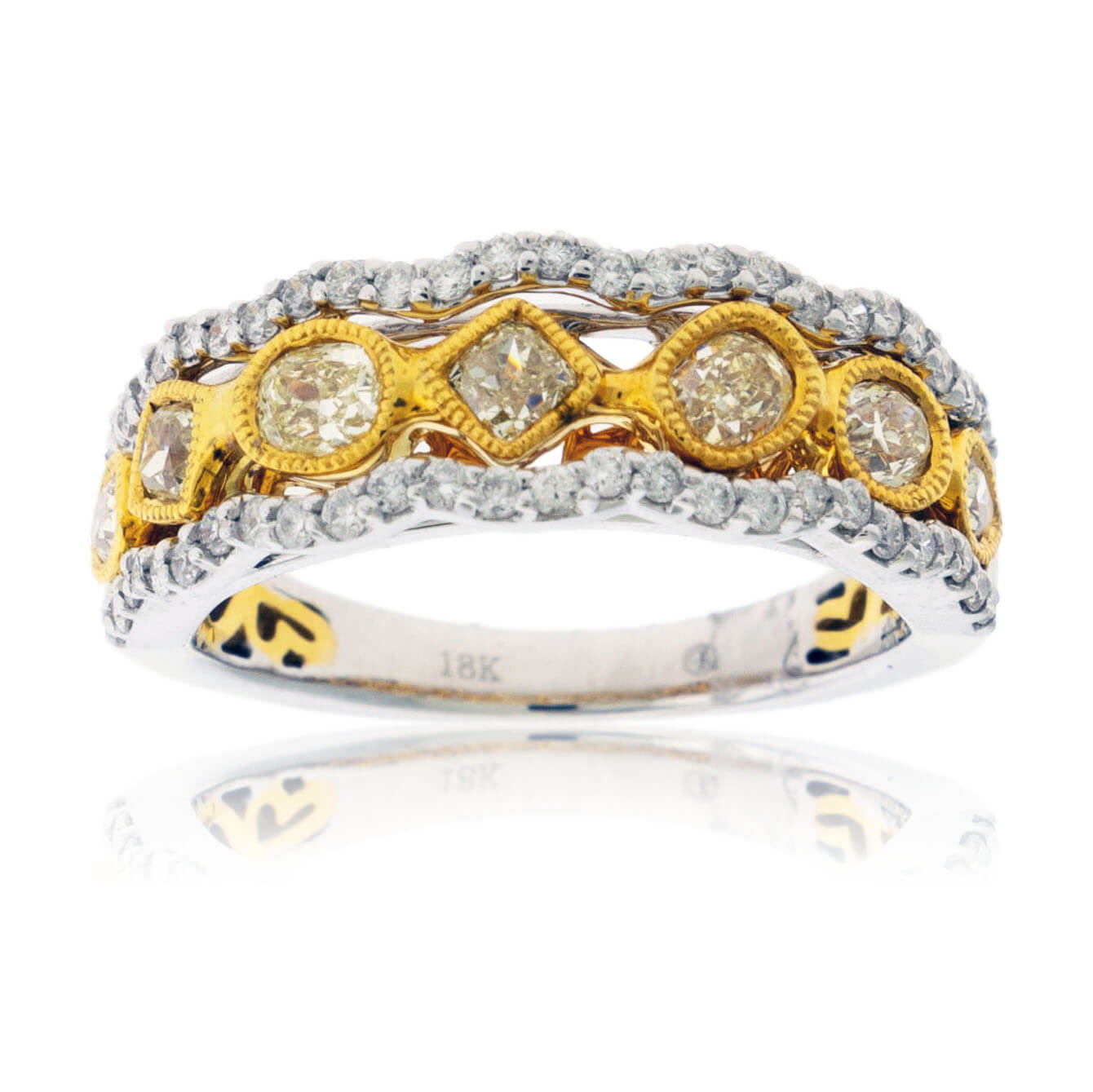Mixed Cut Yellow Diamonds & Diamond Fashion Ring - Park City Jewelers