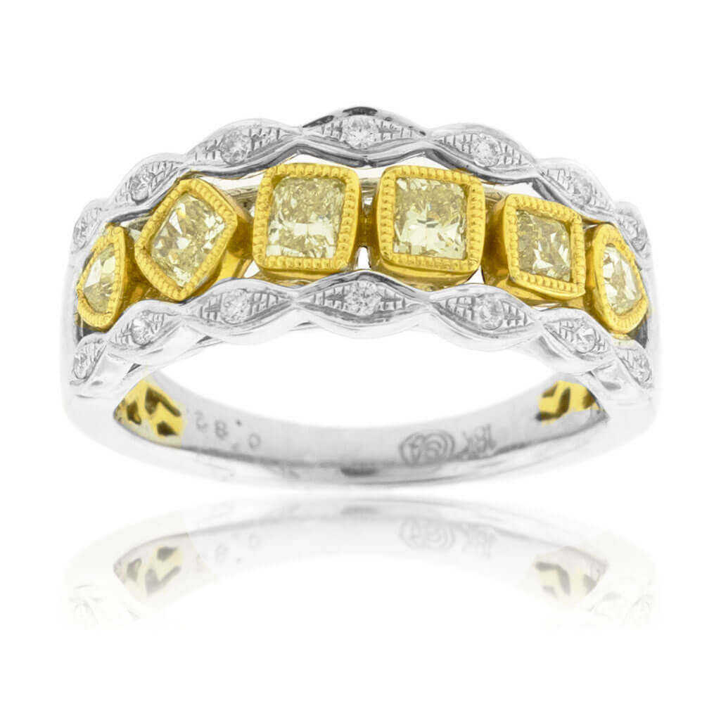 Mixed Cut Yellow Diamonds & Diamond Fashion Ring - Park City Jewelers