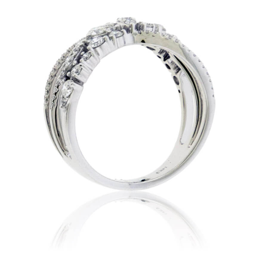 Mixed Diamond Bypassing Band - Park City Jewelers