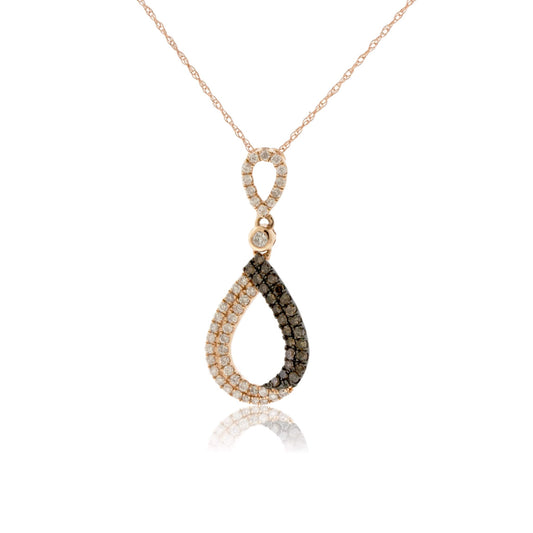 Mocha Diamond and Diamond Pendant - Park City Jewelers