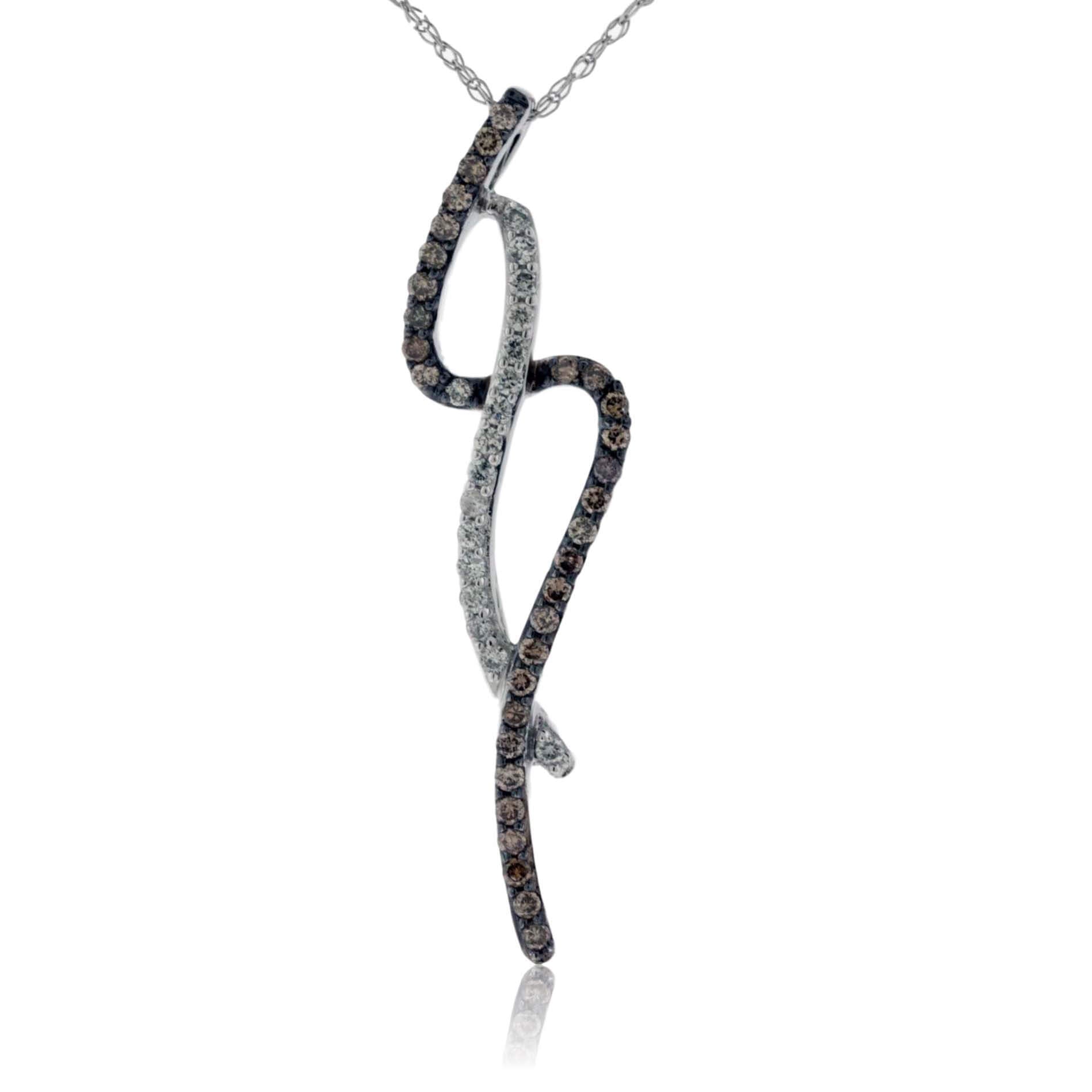 Mocha Diamond & Diamond Swirl Necklace - Park City Jewelers