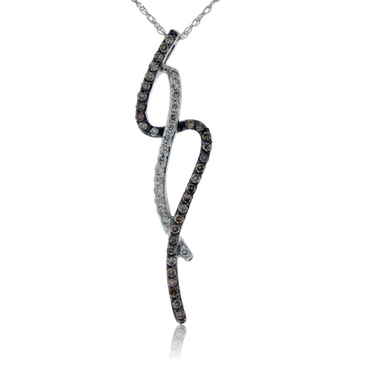 Mocha Diamond & Diamond Swirl Necklace - Park City Jewelers
