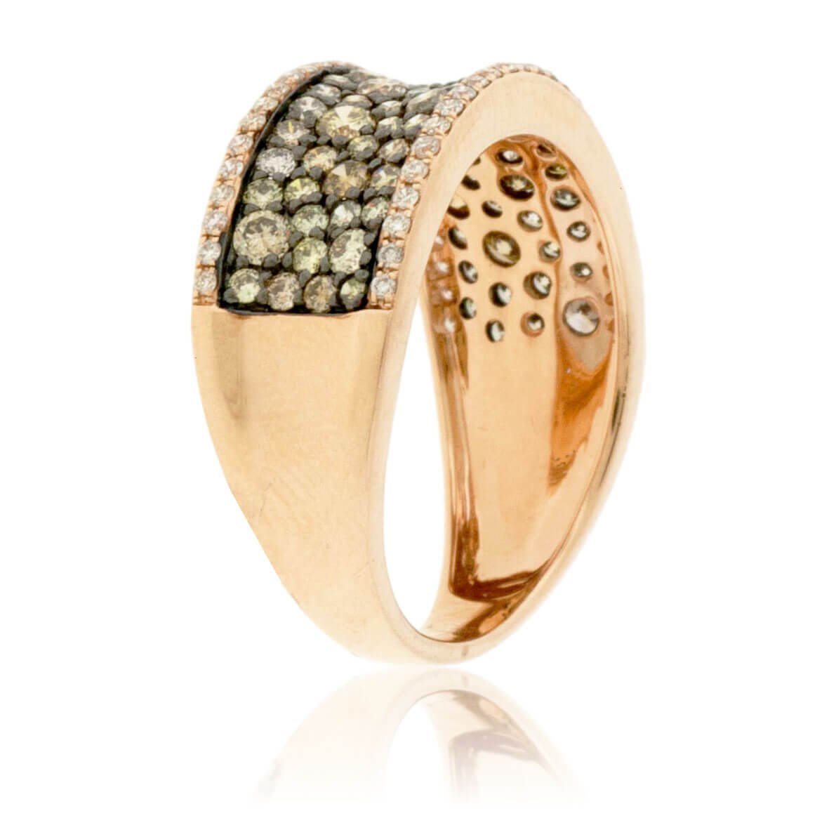 Mocha Diamond & Two Row Diamond Ring - Park City Jewelers