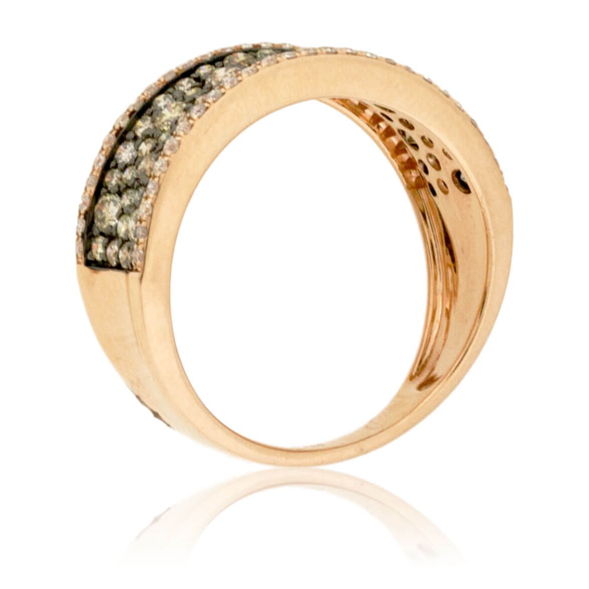 Mocha Diamond & Two Row Diamond Ring - Park City Jewelers